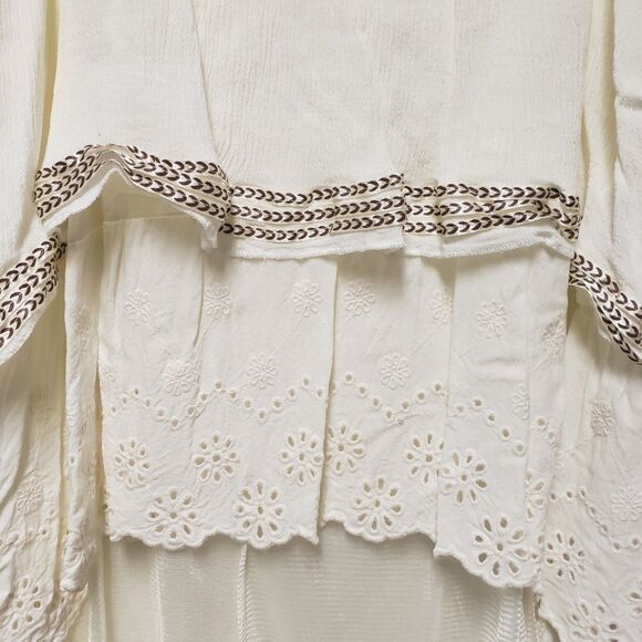 Handmade Cream High-Low Skirt Western Boho Lace Pattern Unbranded Women's PO Exc - Picture 5 of 12